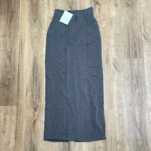 Diego Grey Pinstripe Midi Skirt